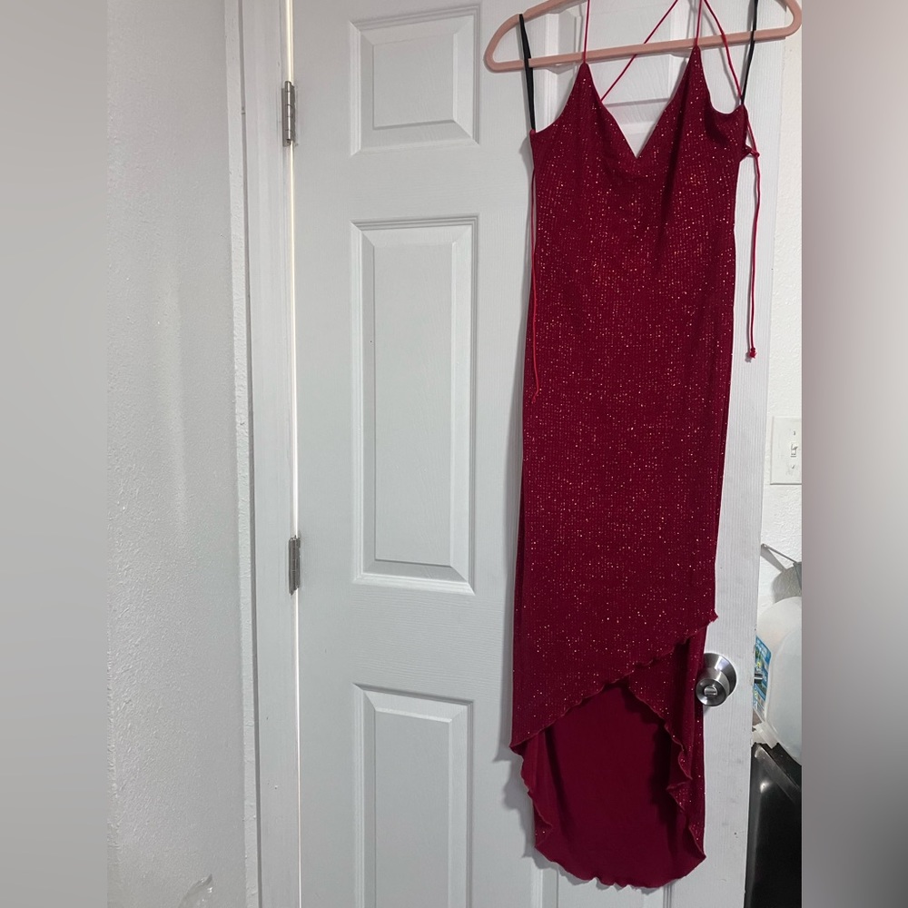 Red Backless Evening Dress